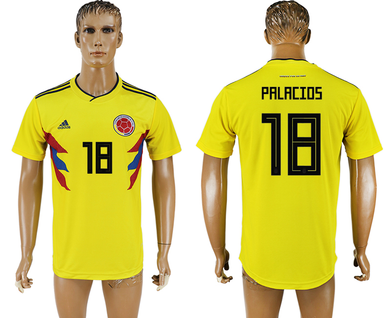 2018 world cup Maillot de foot COLUMBIA #18 PALACIOS YELLOW